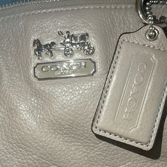 Coach Taupe-Grey Leather Saddle/Shoulder Bag - Picture 2 of 13